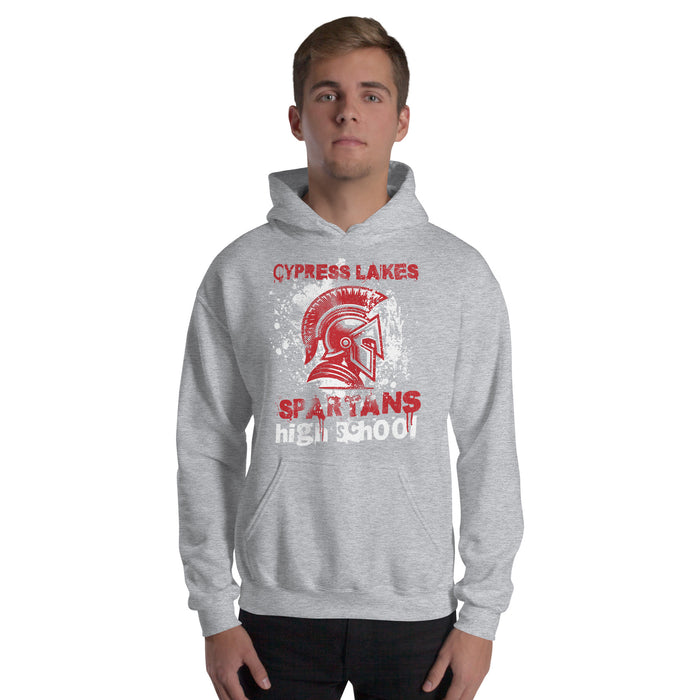 Man wearing Cypress Lakes High School Sport Grey Classic Unisex Hoodie 205