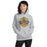 Woman wearing Cypress Ranch High School Mustangs Sport Grey Classic Unisex Hoodie 210