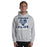 Man wearing Cypress Ridge High School Rams Sport Grey Classic Unisex Hoodie 205