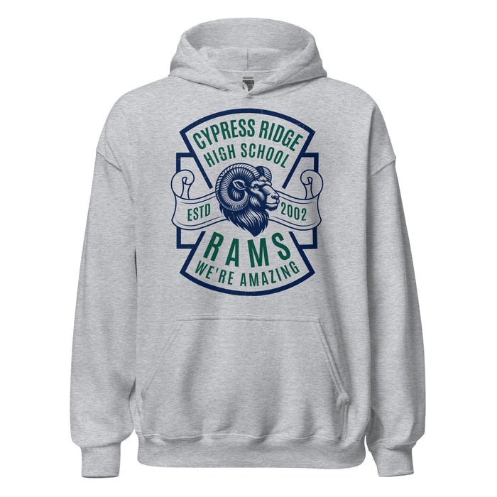 Cypress Ridge High School Rams Sport Grey Classic Unisex Hoodie 207