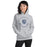 Woman wearing Flower Mound High School Jaguars Sport Grey Classic Unisex Hoodie 201