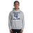 Man wearing Flower Mound High School Jaguars Sport Grey Classic Unisex Hoodie 205