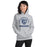 Woman wearing Flower Mound High School Jaguars Sport Grey Classic Unisex Hoodie 208