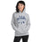 Woman wearing Flower Mound High School Jaguars Sport Grey Classic Unisex Hoodie 210