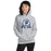 Woman wearing Flower Mound High School Jaguars Sport Grey Classic Unisex Hoodie 212