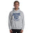 Man wearing Flower Mound High School Jaguars Sport Grey Classic Unisex Hoodie 213