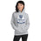 Woman wearing Flower Mound High School Jaguars Sport Grey Classic Unisex Hoodie 219