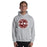 Man wearing Lewisville High School Farmers Grey Classic Unisex Hoodie 203