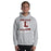 Man wearing Lewisville High School Farmers Grey Classic Unisex Hoodie 205