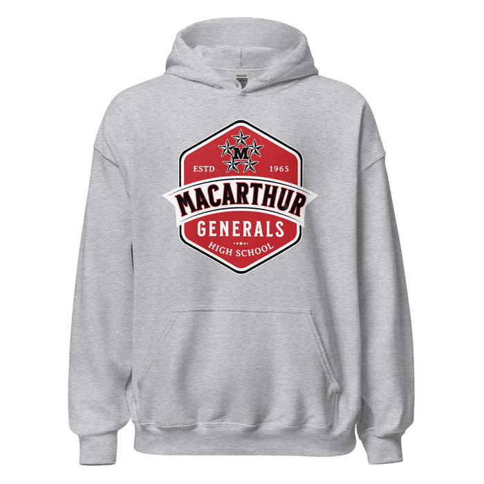 MacArthur High School Generals Grey Classic Unisex Hoodie 209