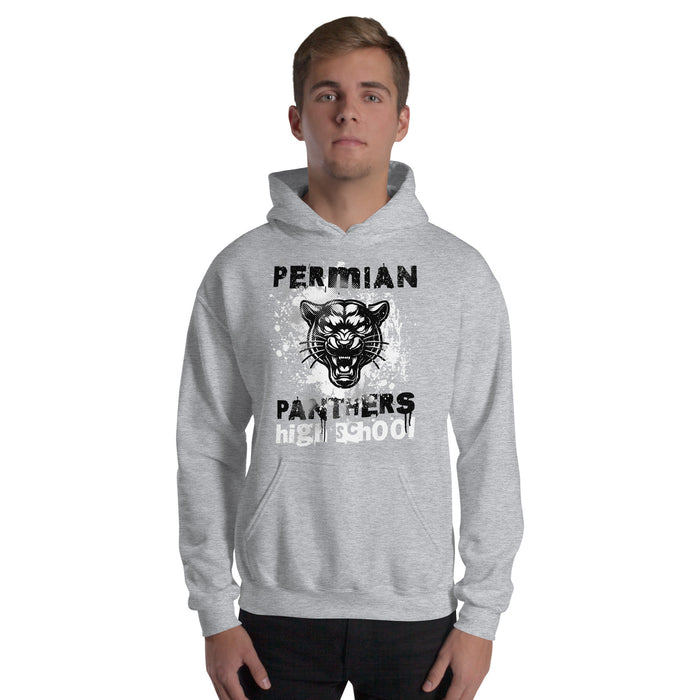 Man wearing Permian High School Panthers Grey Premium Unisex T-shirt 202