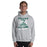 Man wearing Reagan High School Rattlers Grey Classic Unisex Hoodie 205