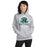 Woman wearing Reagan High School Rattlers Grey Classic Unisex Hoodie 206