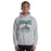 Man wearing Reagan High School Rattlers Grey Classic Unisex Hoodie 213