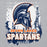 Close-up view of Seven Lakes High School Spartans Grey Classic Unisex Hoodie 202