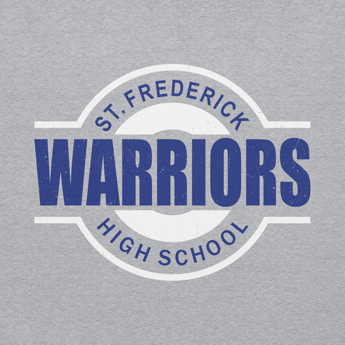 Close-up view of St. Frederick High School Warriors Grey Classic Unisex Hoodie 011