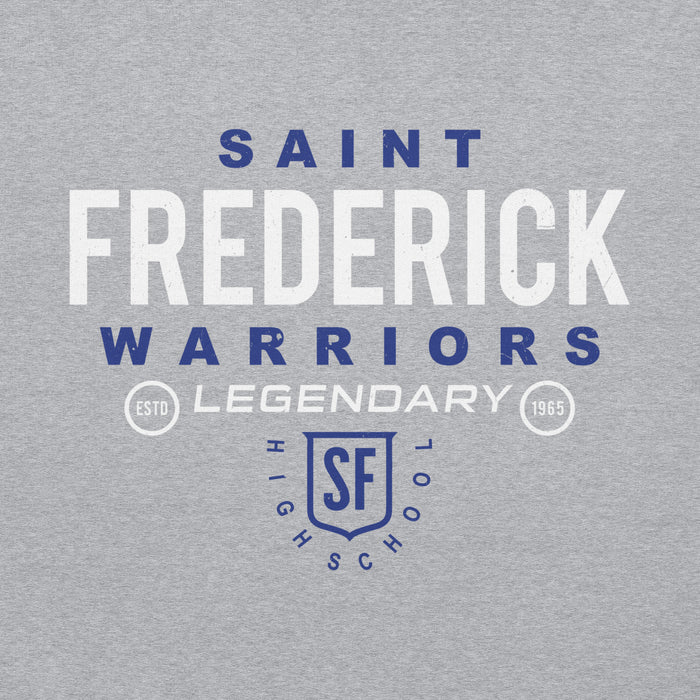 Close-up view of St. Frederick High School Warriors Grey Classic Unisex Hoodie 003