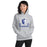 Woman wearing St. Frederick High School Warriors Grey Classic Unisex Hoodie 208