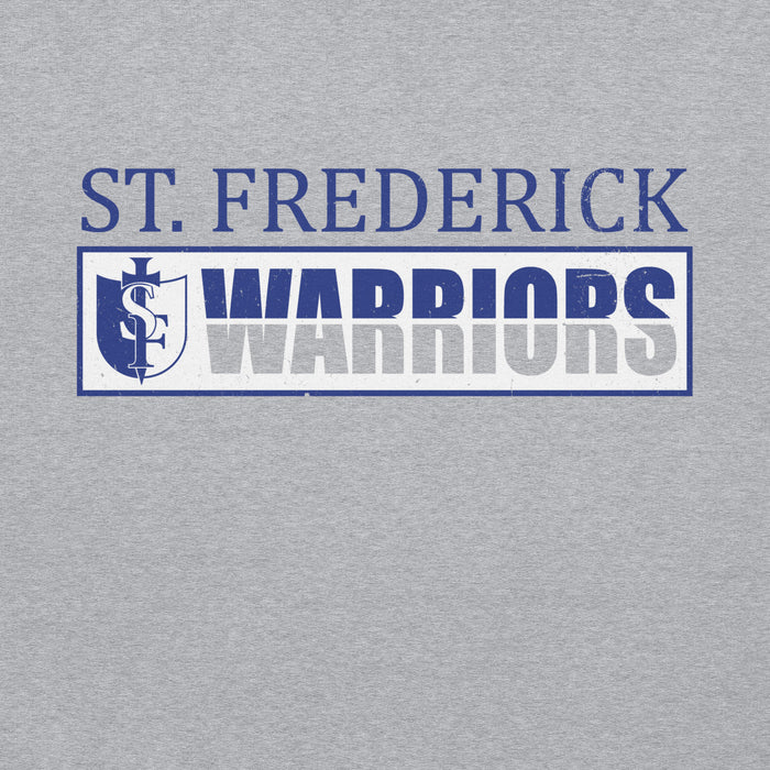 Close-up view of St. Frederick High School Warriors Grey Classic Unisex Hoodie 031