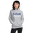 Woman wearing Taylor High School Mustangs Grey Classic Unisex Hoodie 017