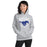 Woman wearing Taylor High School Mustangs Grey Classic Unisex Hoodie 213