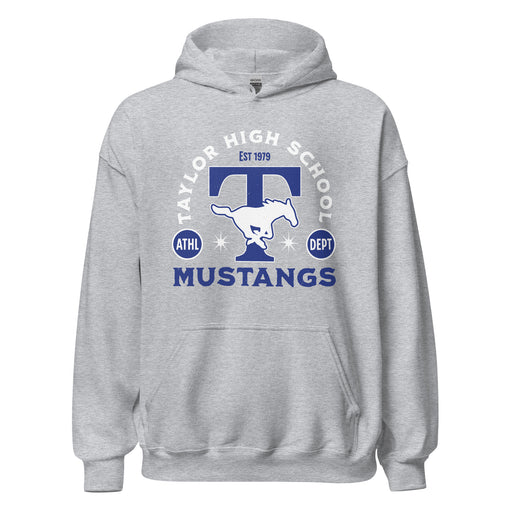 Taylor High School Mustangs Grey Classic Unisex Hoodie 208