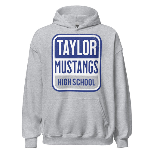 Taylor High School Mustangs Grey Classic Unisex Hoodie 001