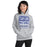 Woman wearing Taylor High School Mustangs Grey Classic Unisex Hoodie 001