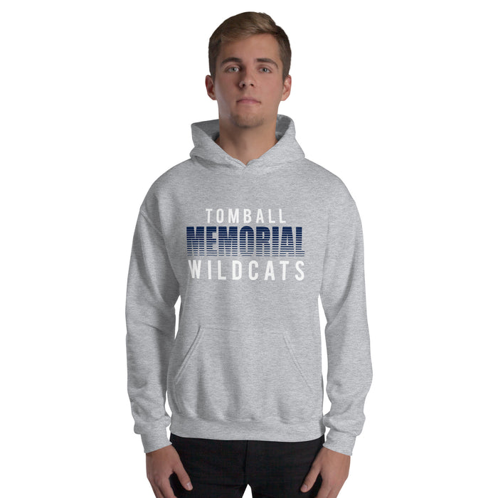 Man wearing Tomball Memorial High School Wildcats Navy Classic Unisex Hoodie 024