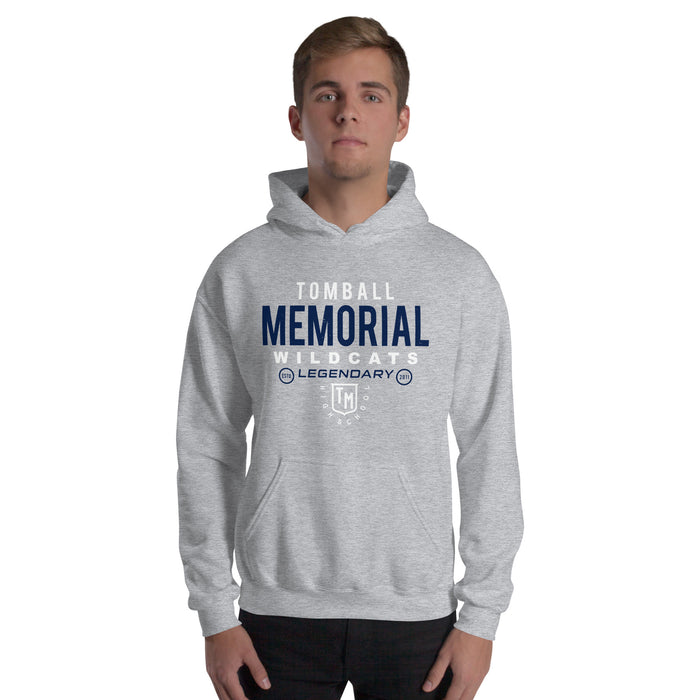 Man wearing Tomball Memorial High School Wildcats Navy Classic Unisex Hoodie 003