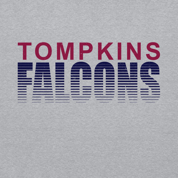 Close-up view of Tompkins High School Falcons Grey Classic Unisex Hoodie 024