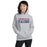 Woman wearing Tompkins High School Falcons Grey Classic Unisex Hoodie 017