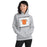 Woman wearing United High School Longhorns Grey Classic Unisex Hoodie 223