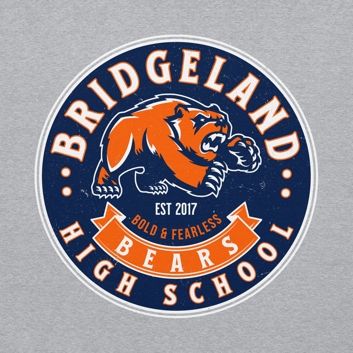 Close-up view of Bridgeland High School Bears Classic Grey Unisex T-shirt 215