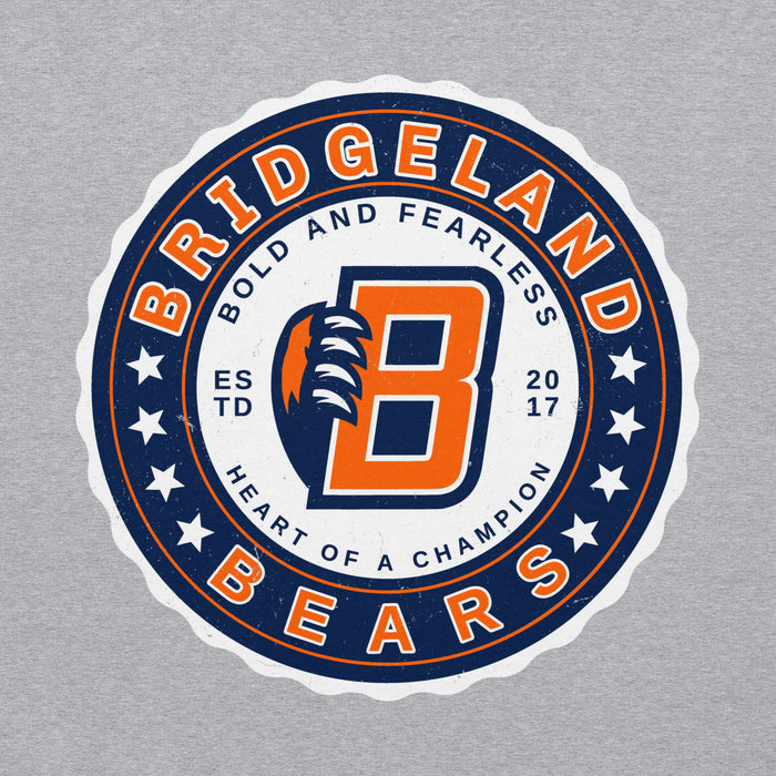 Close-up view of Bridgeland High School Bears Classic Grey Unisex T-shirt 216