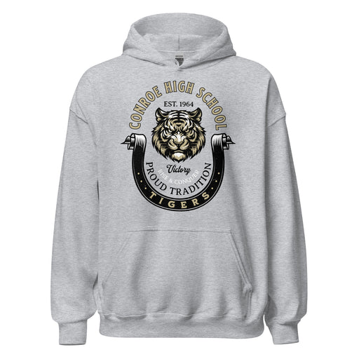 Conroe High School Tigers Sport Grey Classic Unisex Hoodie 229