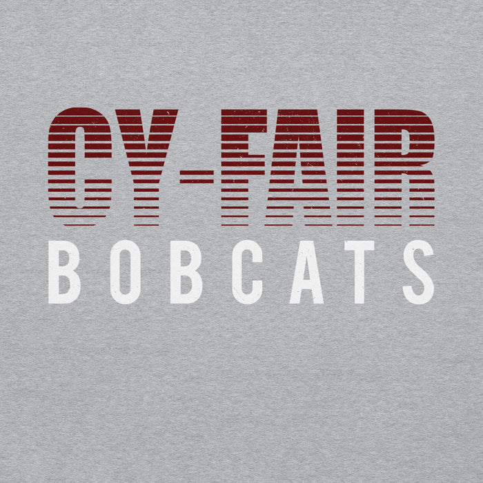 Close-up view of Cy-Fair High School Bobcats Sport Grey Classic Unisex Hoodie 024