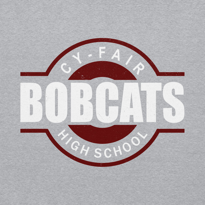 Close-up view of Cy-Fair High School Bobcats Sport Grey Classic Unisex Hoodie 011