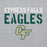 Close-up view of Cypress Falls High School Eagles Heather Grey Classic Unisex Hoodie 017