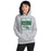 Woman wearing Cypress Falls High School Eagles Heather Grey Classic Unisex Hoodie 001