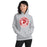 Woman wearing Cypress Lakes High School Spartans Heather Grey Classic Unisex Hoodie 220