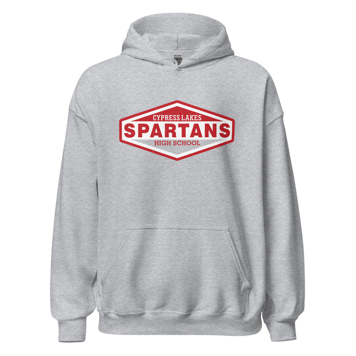 Cypress Lakes High School Spartans Heather Grey Classic Unisex Hoodie 009