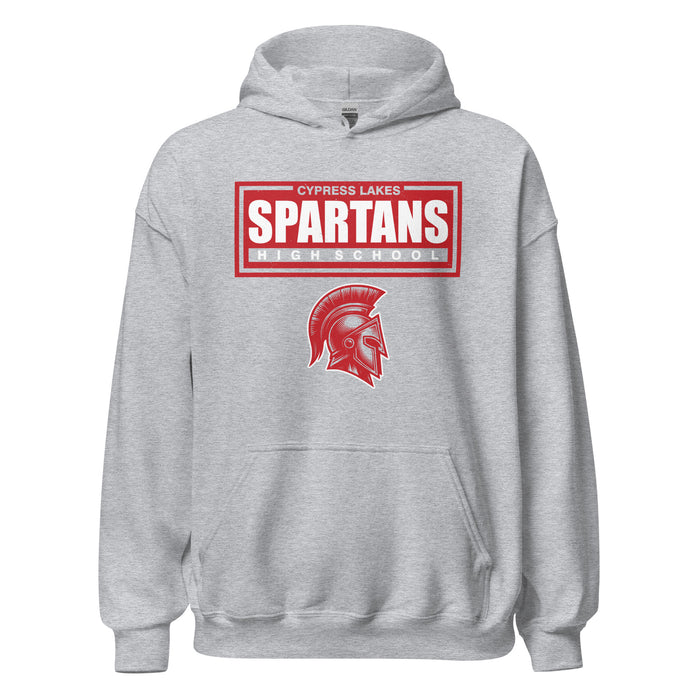 Cypress Lakes High School Spartans Heather Grey Classic Unisex Hoodie 049