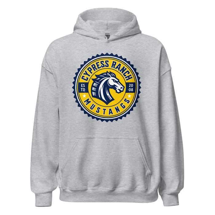 Cypress Ranch High School Mustangs Heather Grey Classic Unisex Hoodie 203