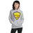 Woman wearing Cypress Ranch High School Mustangs Heather Grey Classic Unisex Hoodie 225