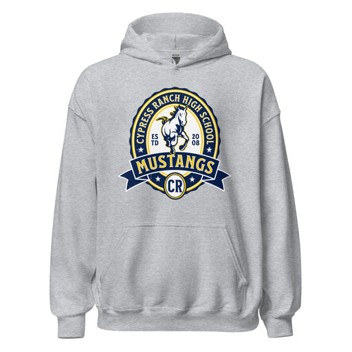 Cypress Ranch High School Mustangs Heather Grey Classic Unisex Hoodie 212
