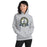 Woman wearing Cypress Ranch High School Mustangs Heather Grey Classic Unisex Hoodie 212