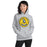 Woman wearing Cypress Ranch High School Mustangs Heather Grey Classic Unisex Hoodie 215
