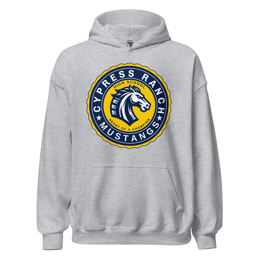 Cypress Ranch High School Mustangs Heather Grey Classic Unisex Hoodie 216