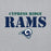 Close-up view of Cypress Ridge High School Rams Sport Heather Classic Unisex Hoodie 017